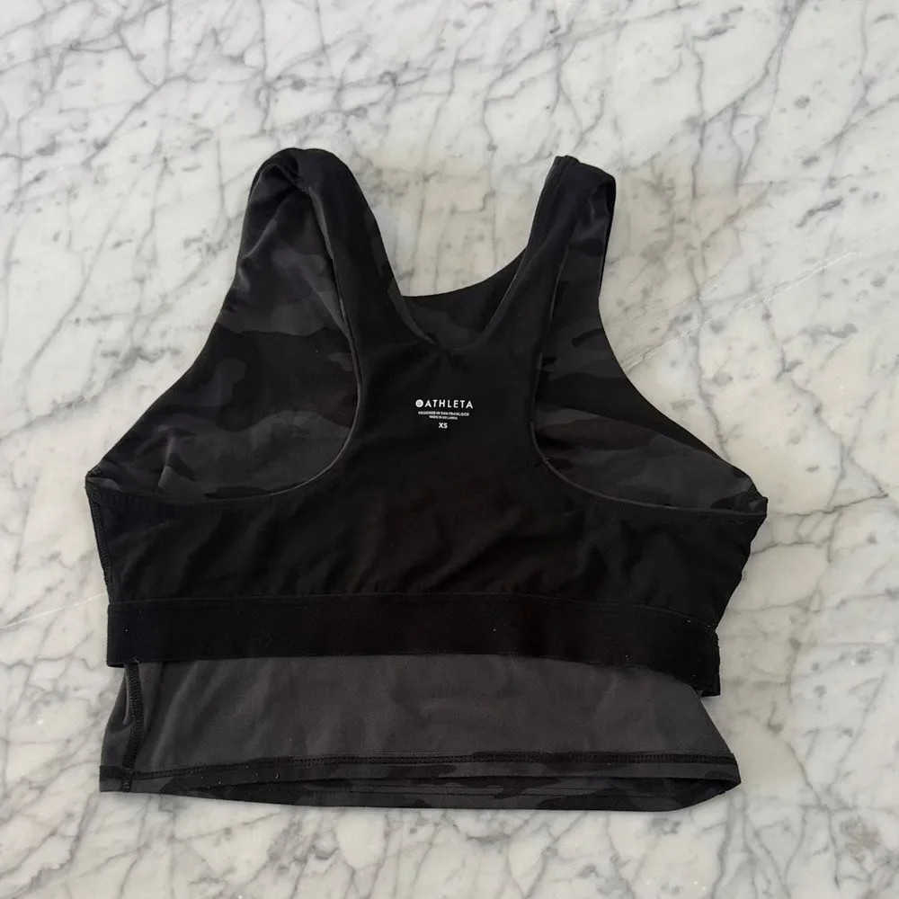 Women's Athleta Conscious Crop Camouflage Sports Bra Sz XS Buttery Soft